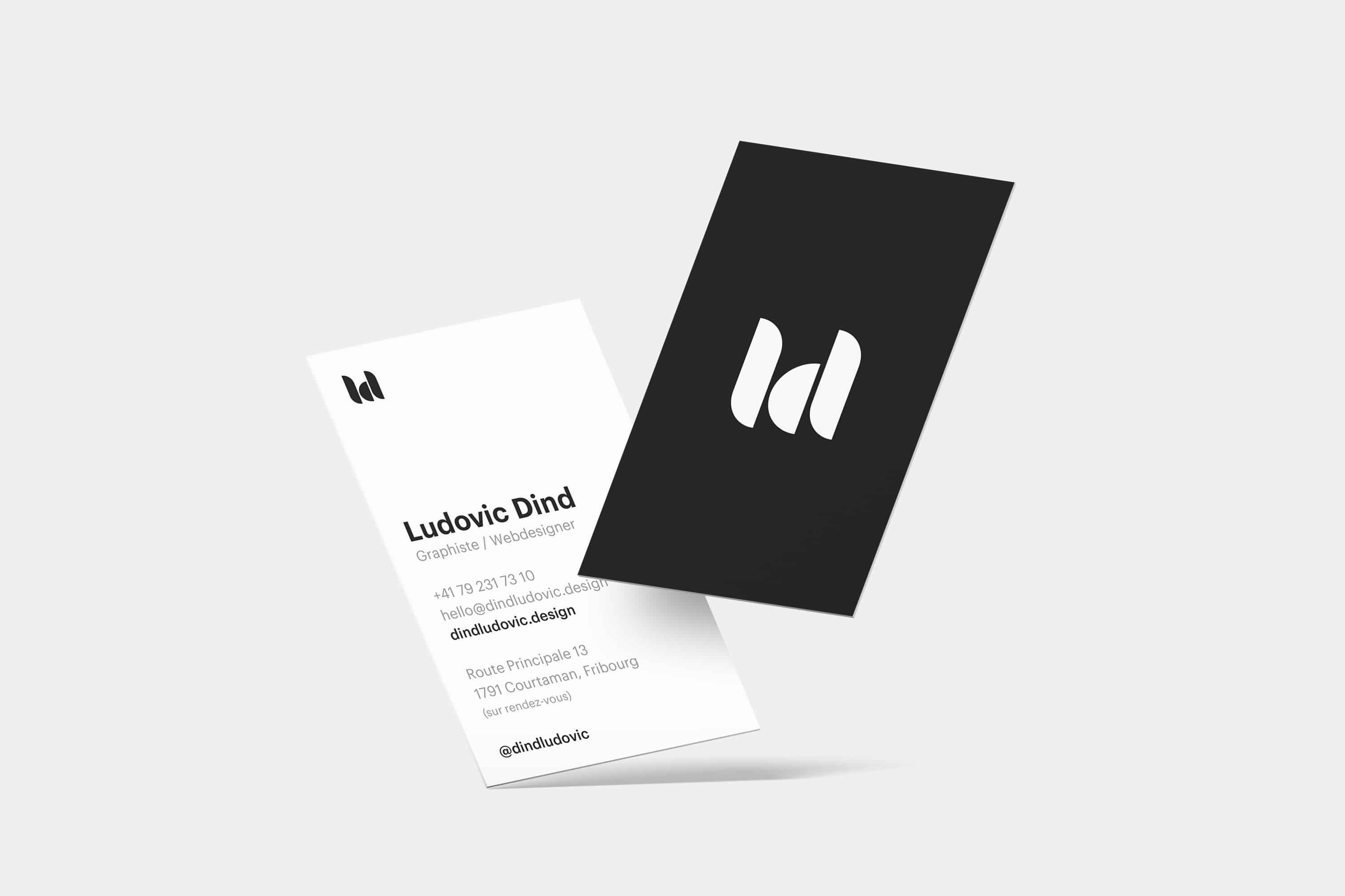 Cartes de visite Ludovic Dind, Graphiste / Webdesigner