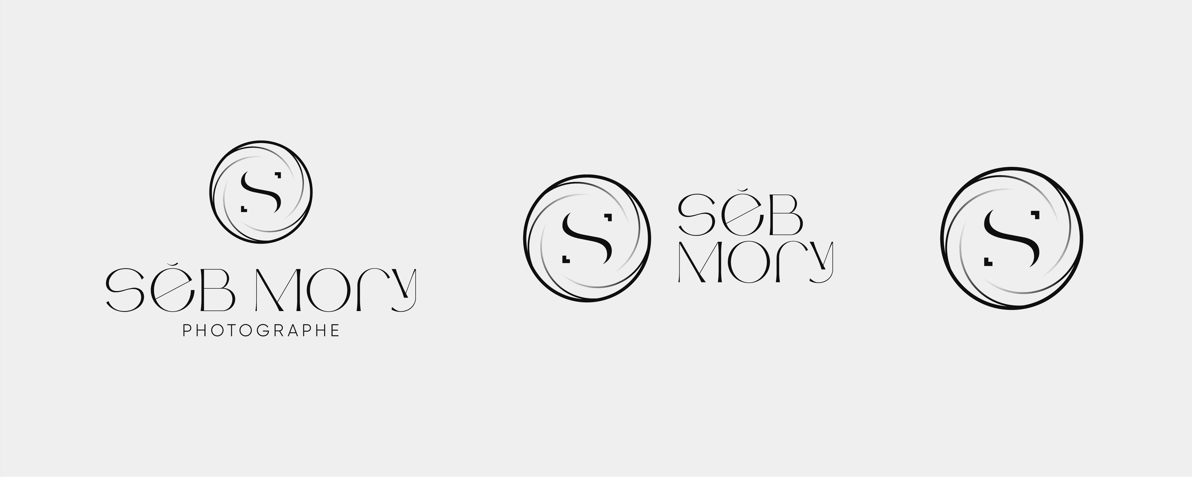 Déclinaisons du logo de Séb Mory Photographe